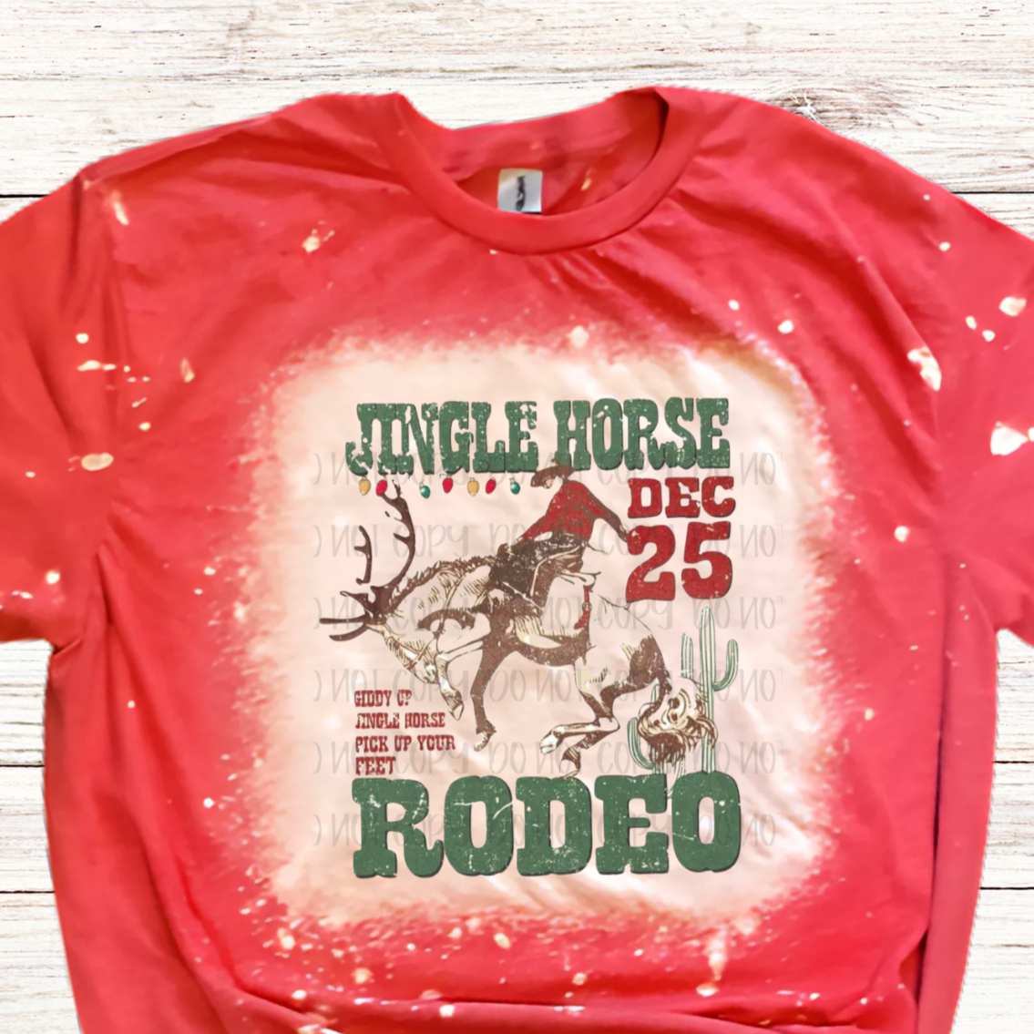 Jackson Rodeo Merch Jingle Horse Pick up Your Feet Bleached Rodeo Shirt with Cowboy on ...