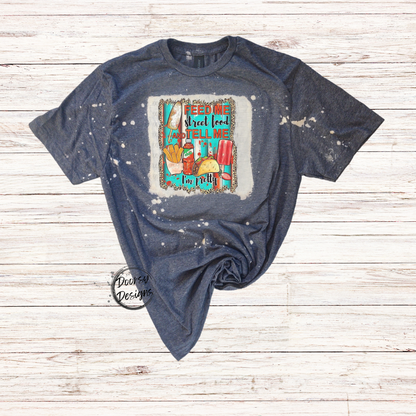 Feed Me Mexican Street Food Bleached T-Shirt