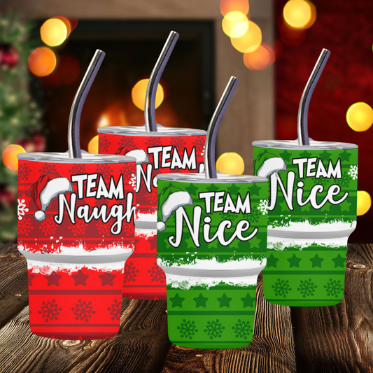 Team Naughty and Team Nice 3oz Shot Glass Set