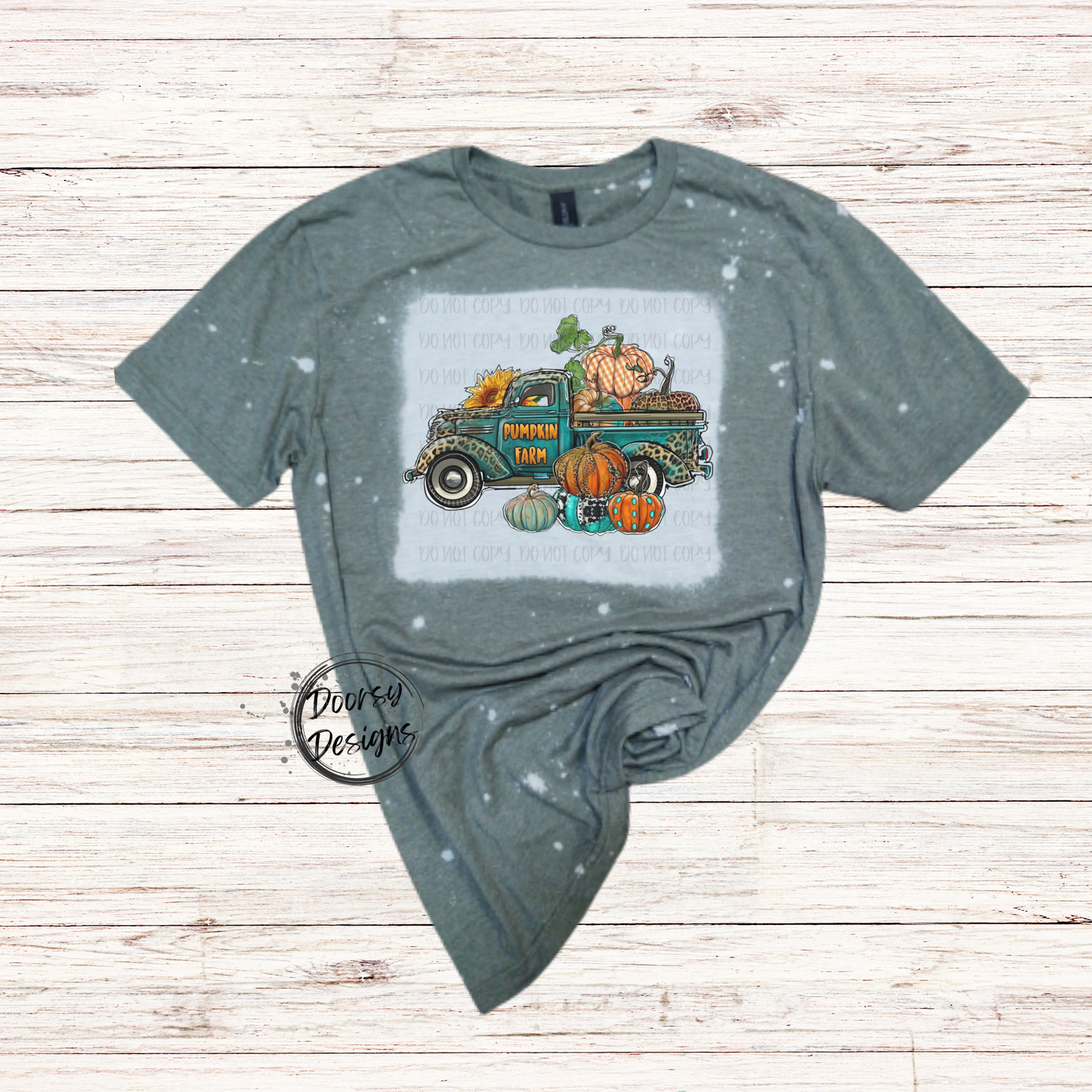 Pumpkin Patch Truck Bleached Shirt