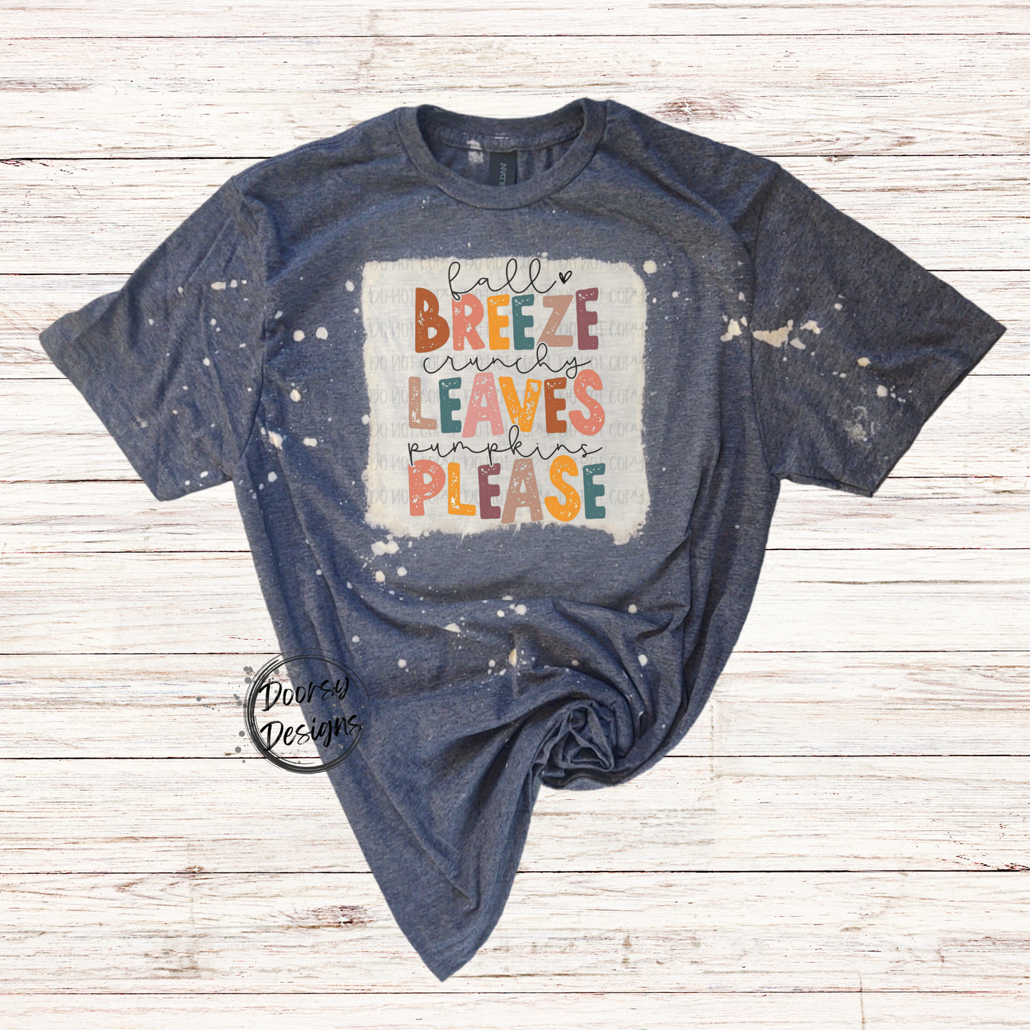 Fall Breeze Crunchy Leaves Bleached Shirt