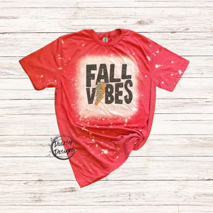 Fall Vibes Bleached Shirt w Lightning Bolt