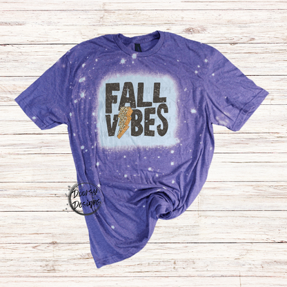 Fall Vibes Bleached Shirt w Lightning Bolt