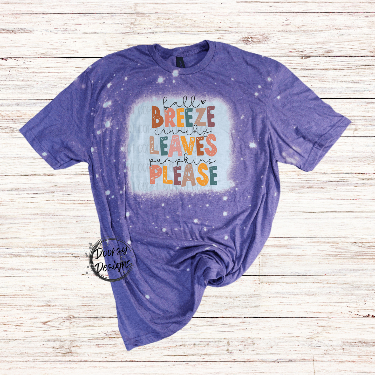 Fall Breeze Crunchy Leaves Bleached Shirt