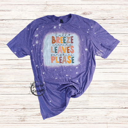 Fall Breeze Crunchy Leaves Bleached Shirt
