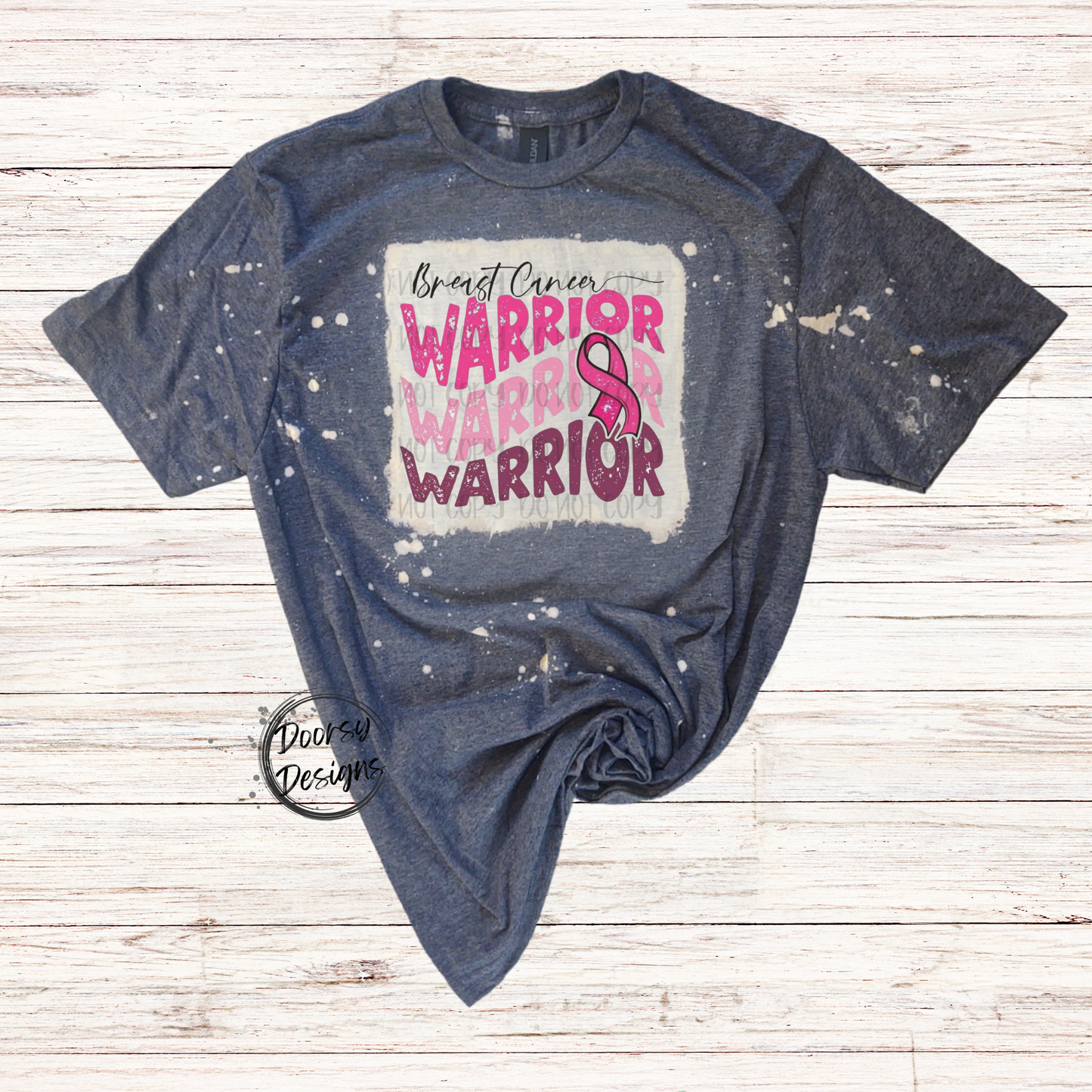 Breast Cancer Warrior Shirt with Pink Ribbon