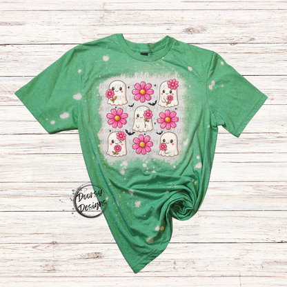 Pink Daisy Ghosts Halloween Shirt