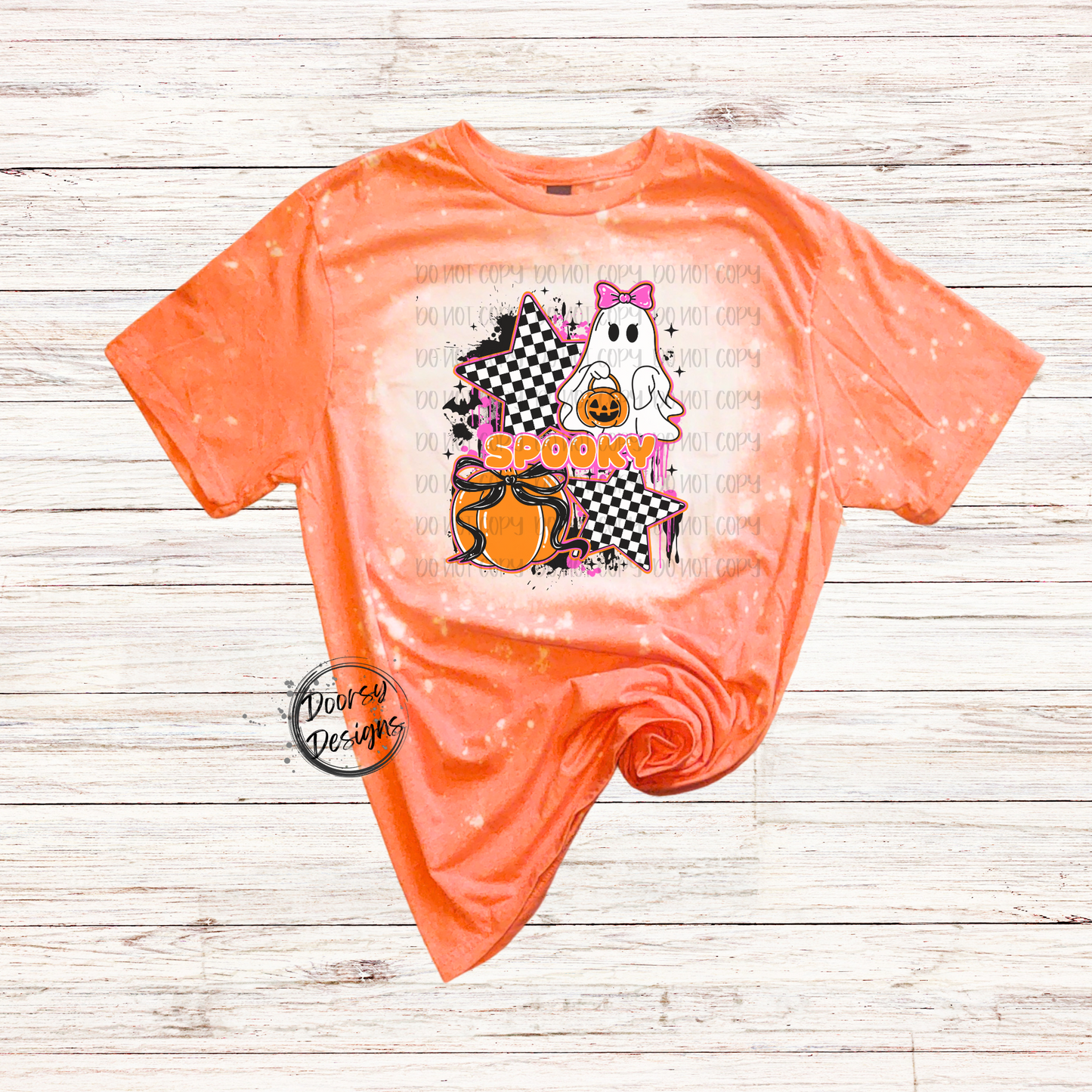 Retro Spooky Bleached Halloween Shirt