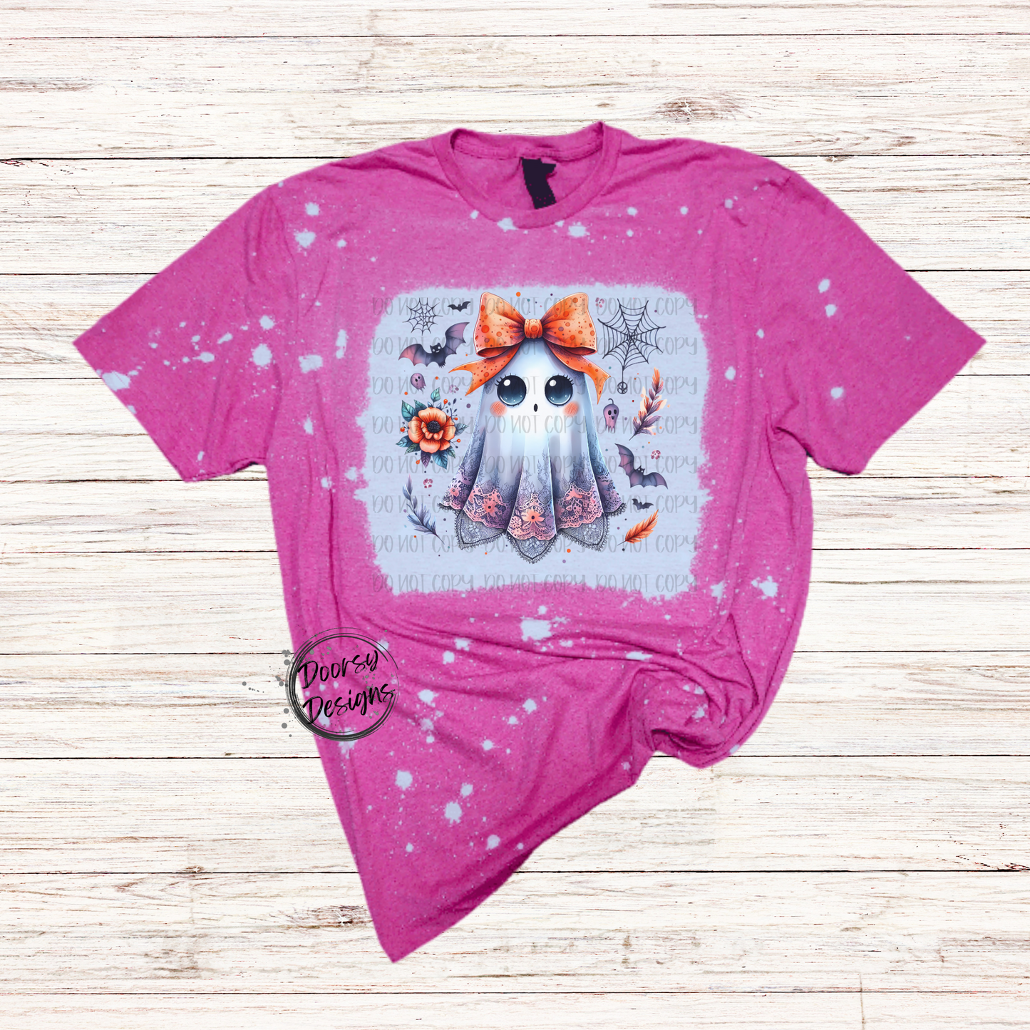 Lace Ghost with Bow Halloween Shirt