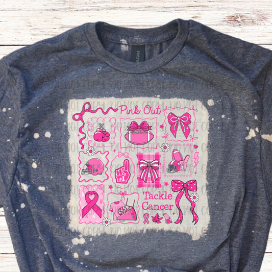 Pink Out Tackle Football Bleached Shirt