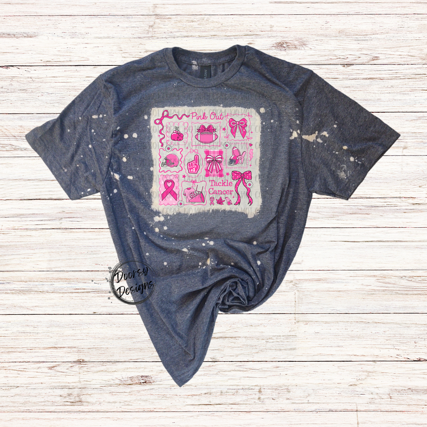 Pink Out Tackle Football Bleached Shirt