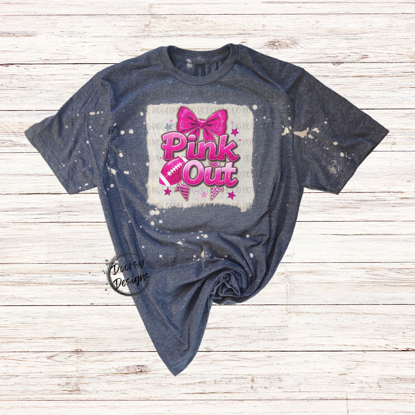 Pink Out BOW Bleached Shirt