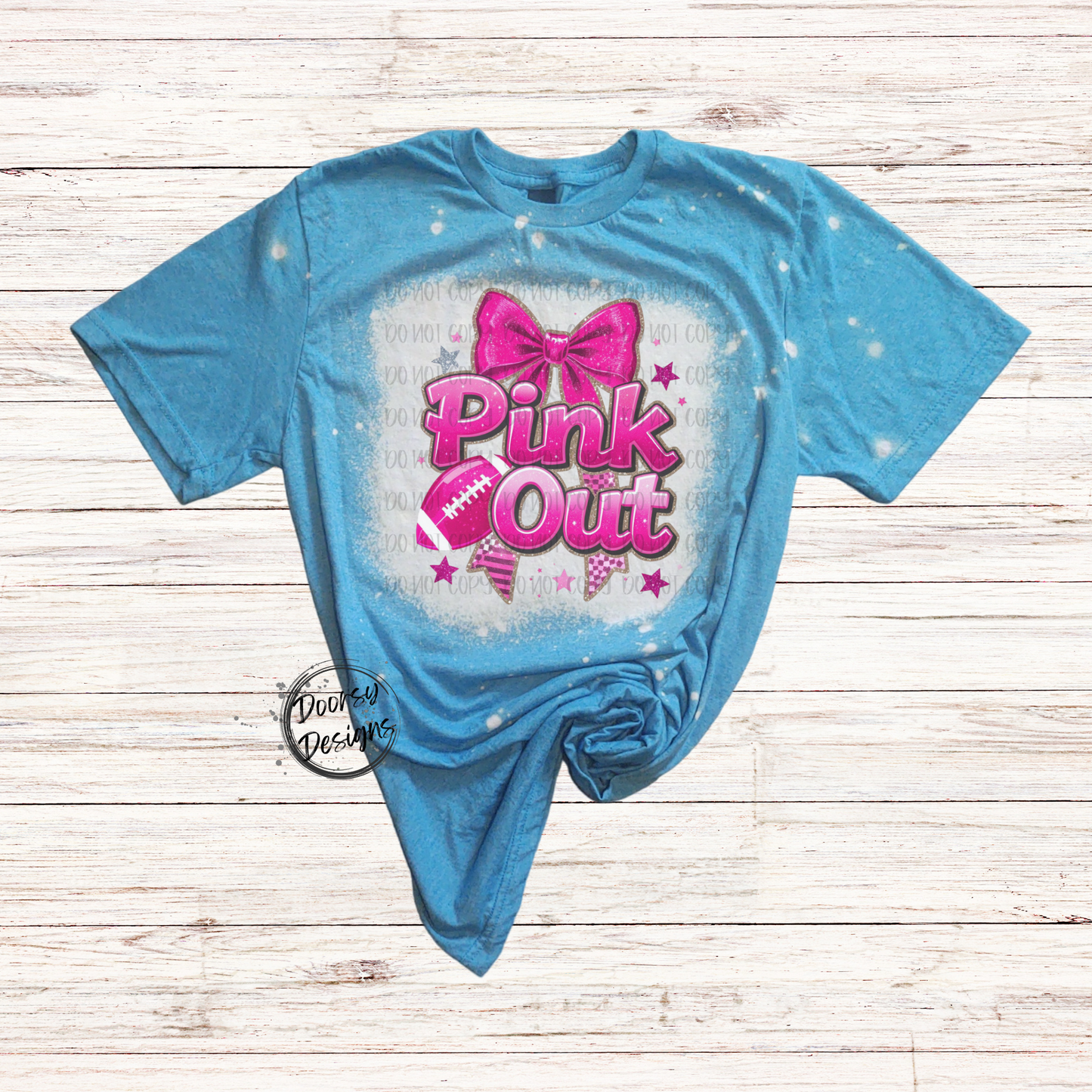Pink Out BOW Bleached Shirt