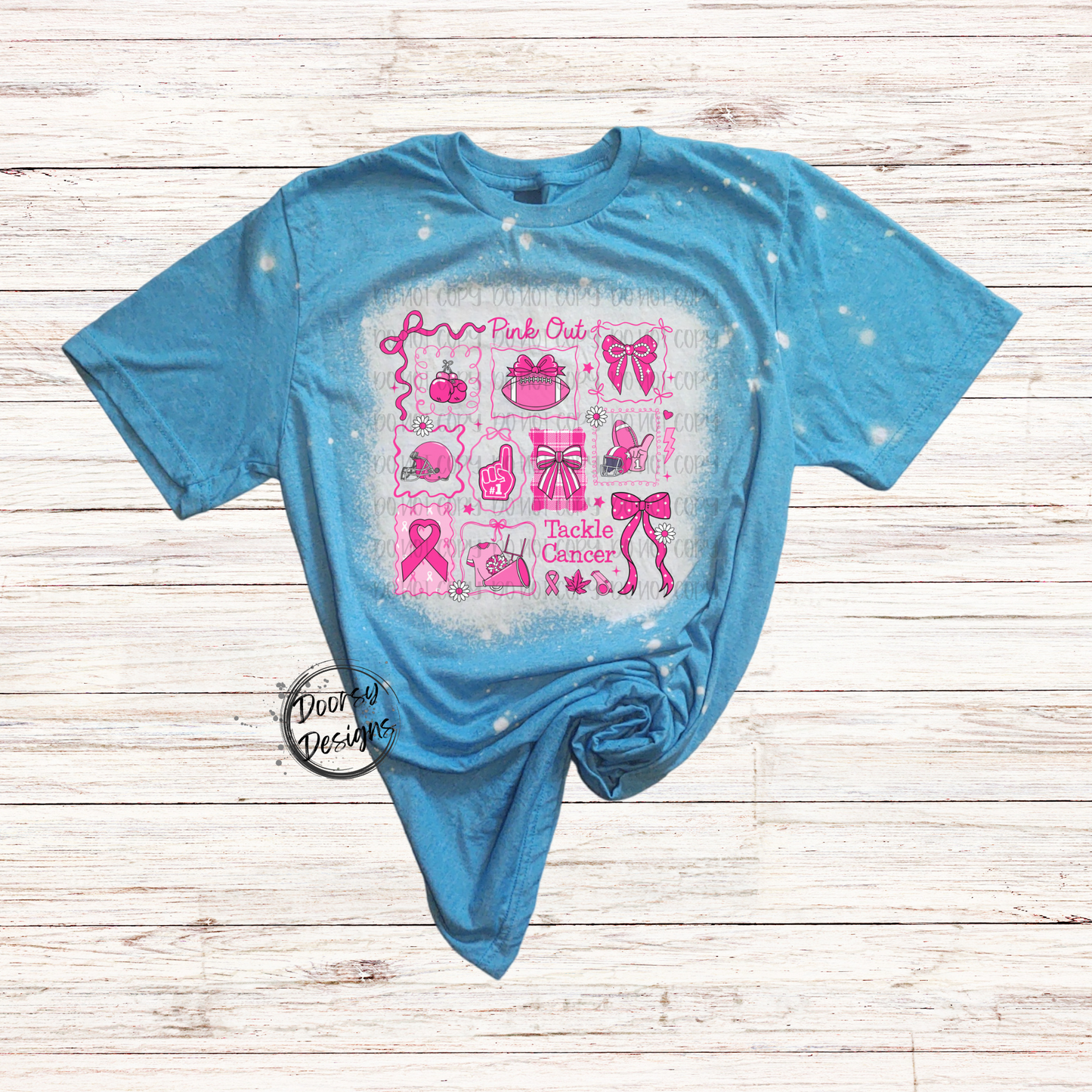 Pink Out Tackle Football Bleached Shirt