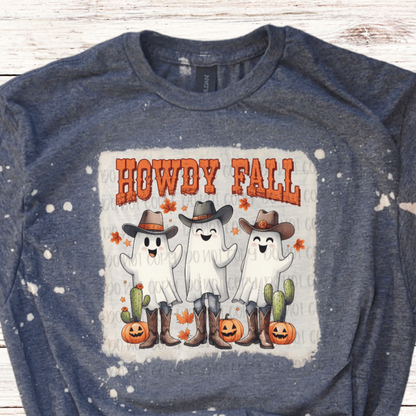 Howdy Fall Bleached Shirt with Cowboy Ghosts