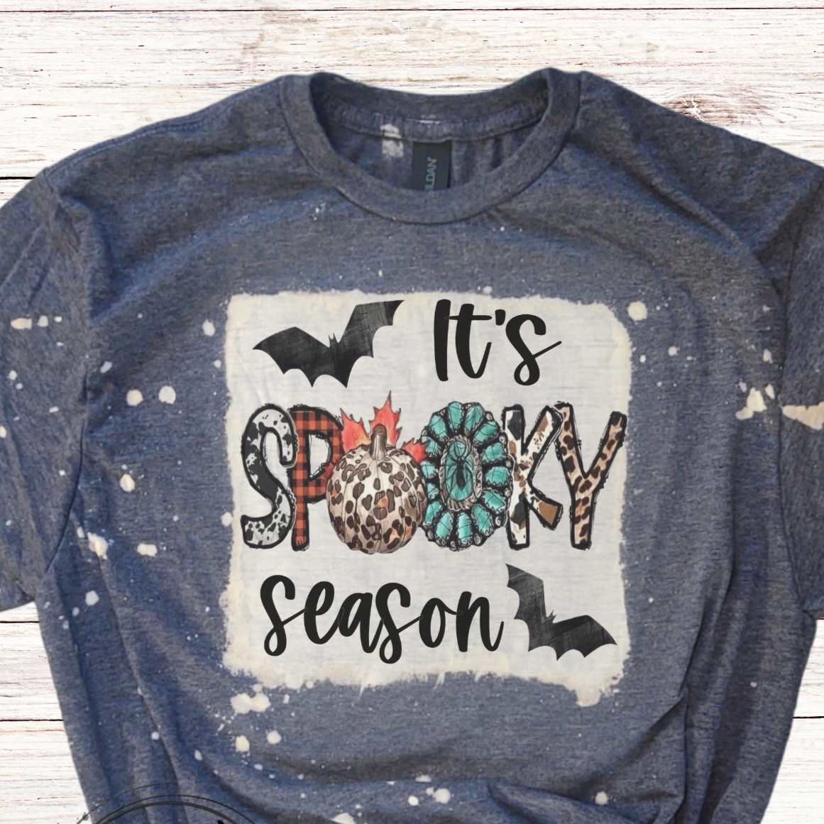 It's Spooky Season Bleached T-Shirt Country Western Version