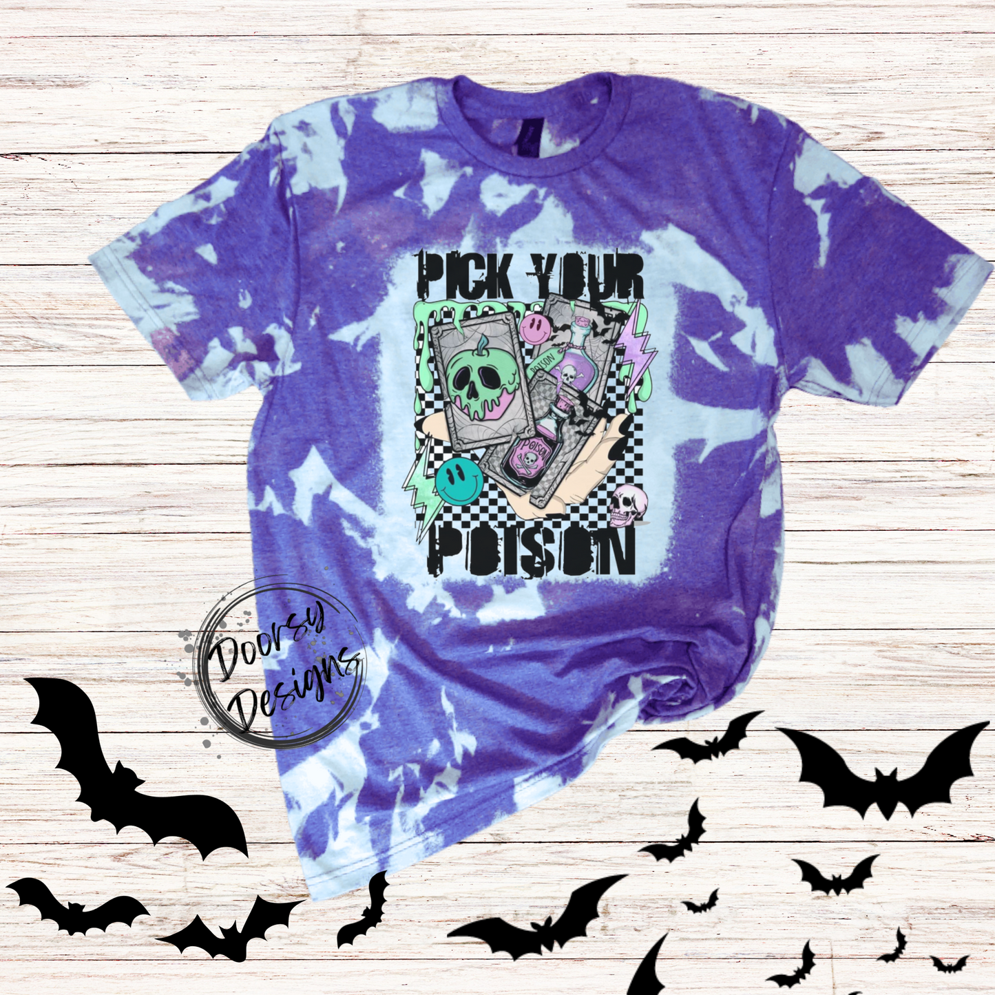 Pick Your Poison Bleached Halloween Shirt