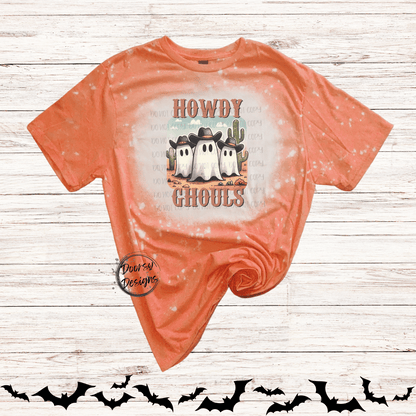 Howdy Ghouls Bleached Shirt with Cowboy Ghosts