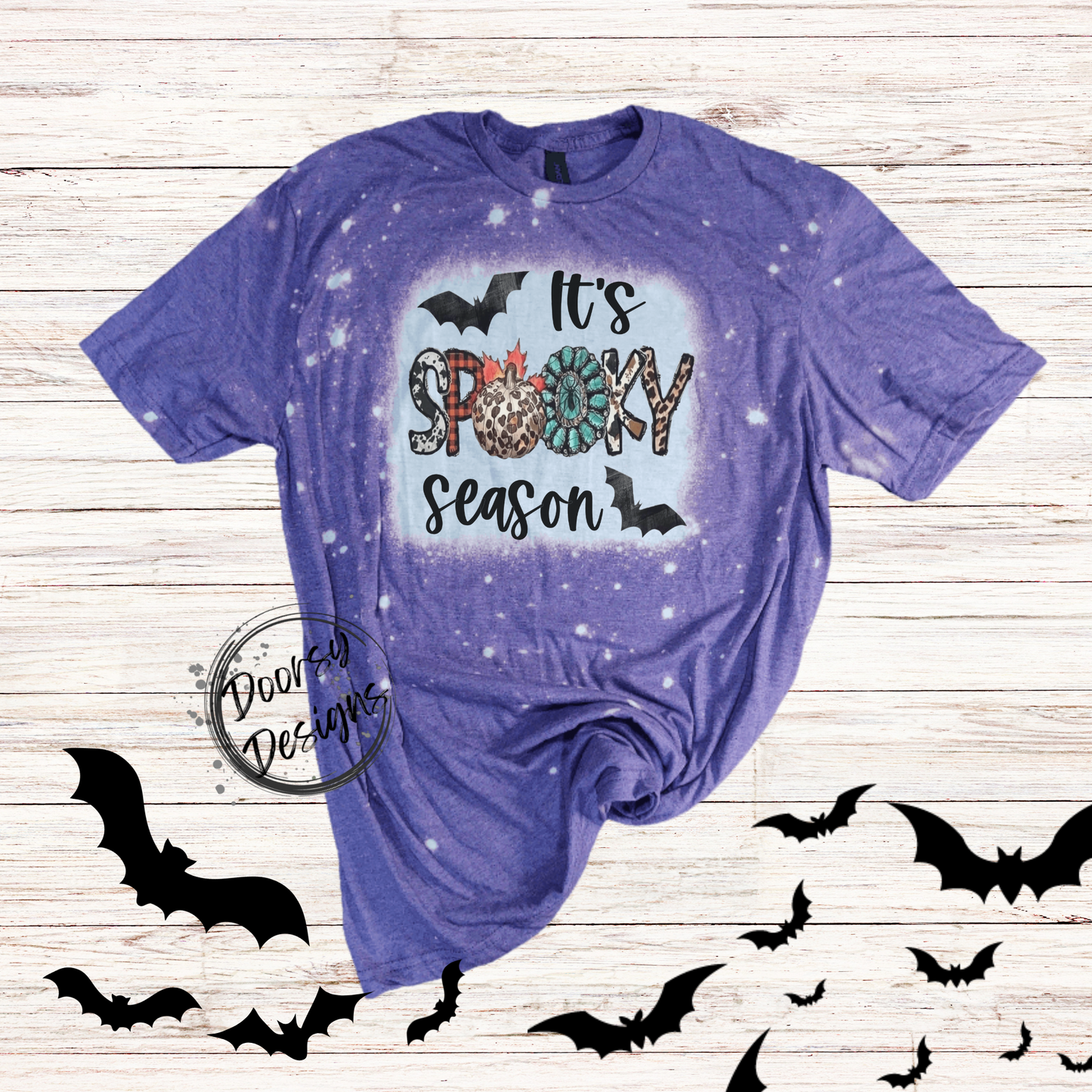 It's Spooky Season Bleached T-Shirt Country Western Version