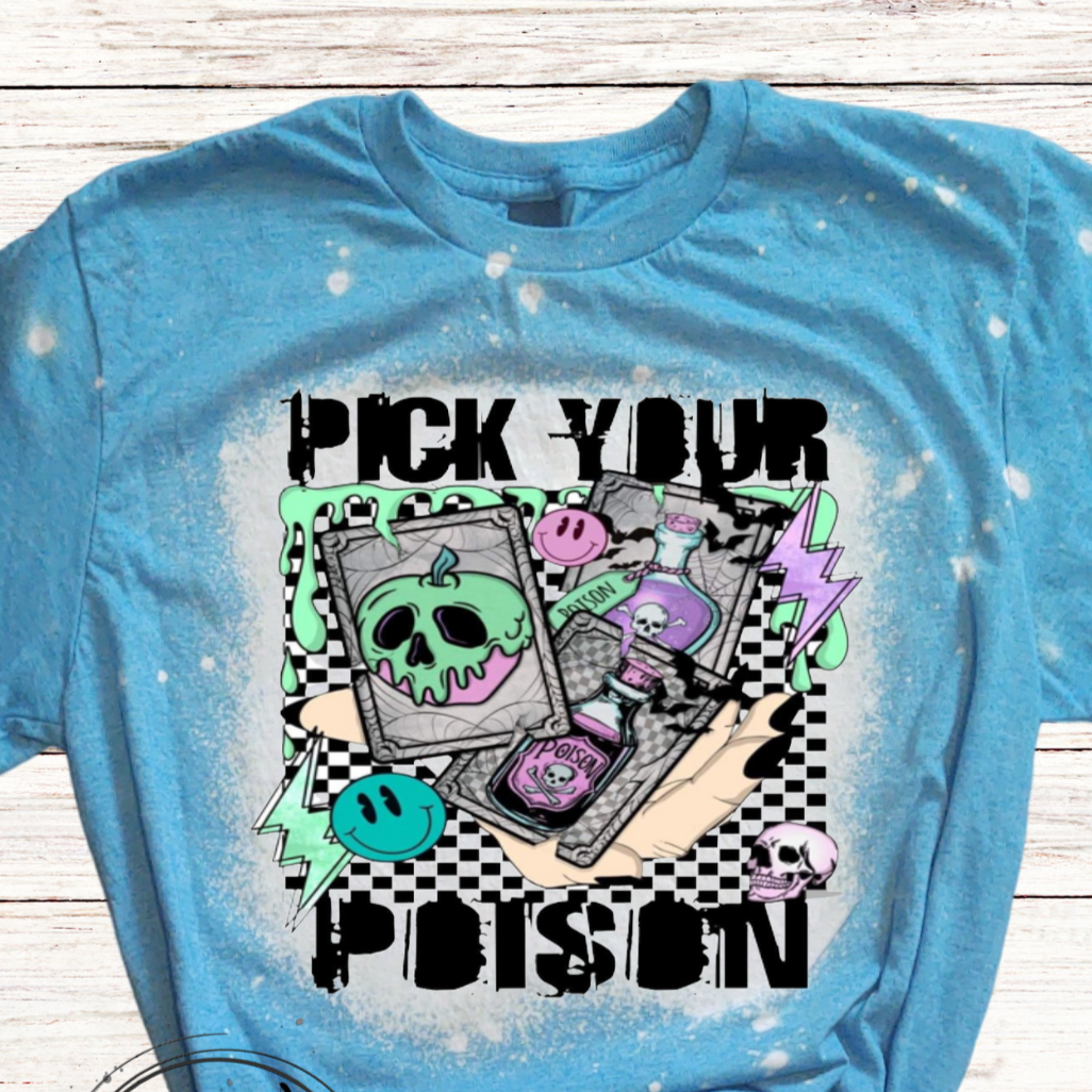 Pick Your Poison Bleached Halloween Shirt