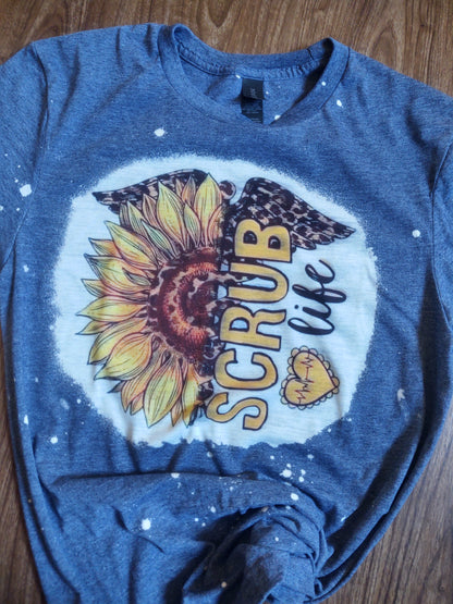 SCRUB Life Healthcare Worker Shirt with Sunflower