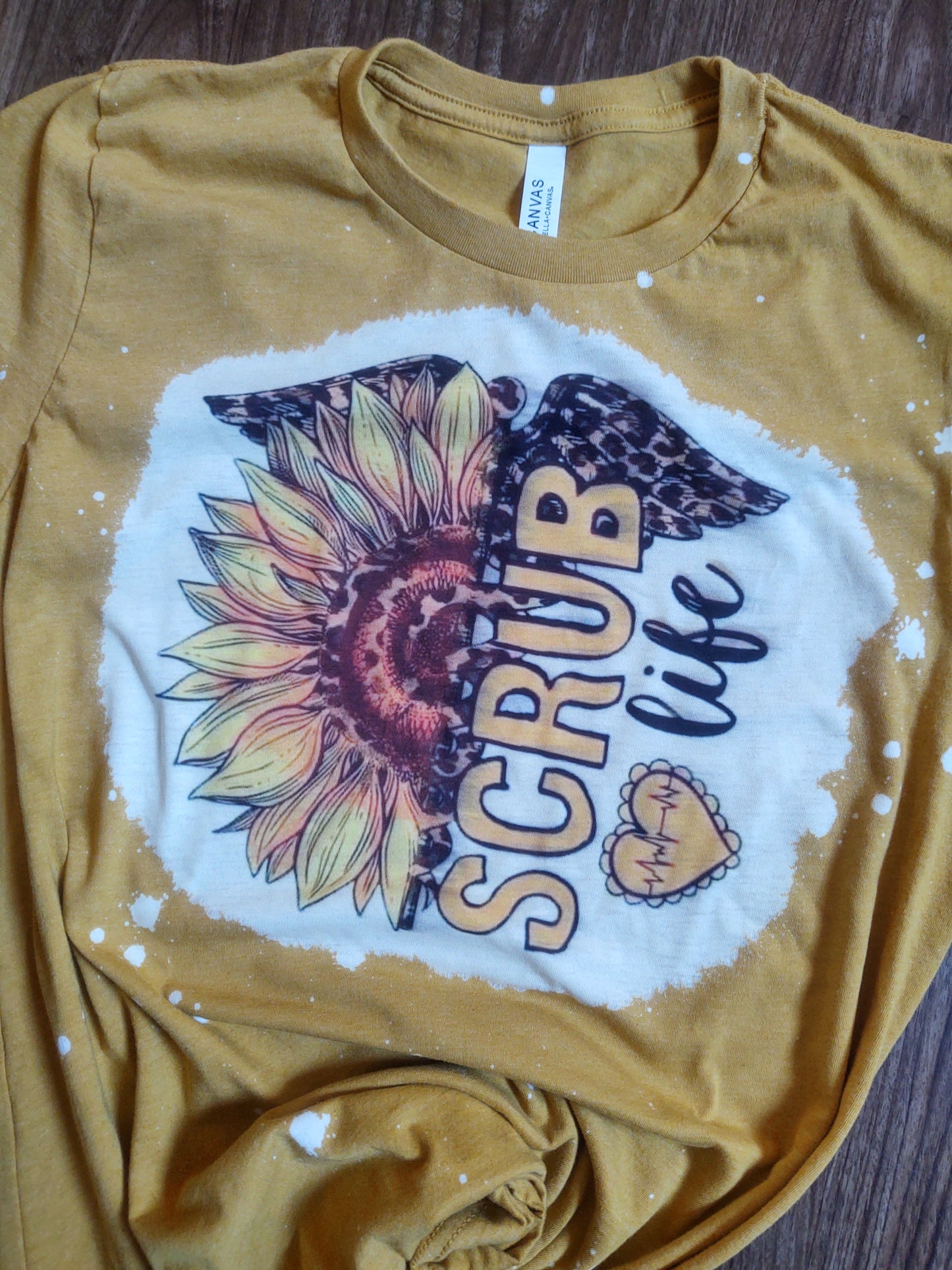 SCRUB Life Healthcare Worker Shirt with Sunflower