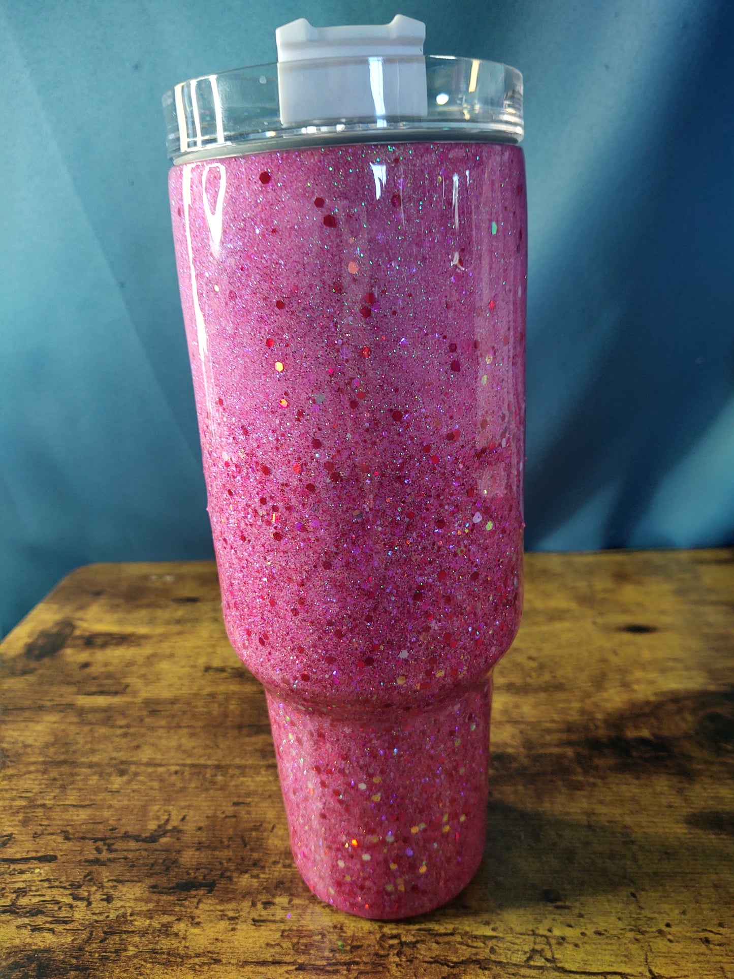 Light Pink Chunky Glitter Epoxy 40oz Dupe Tumbler