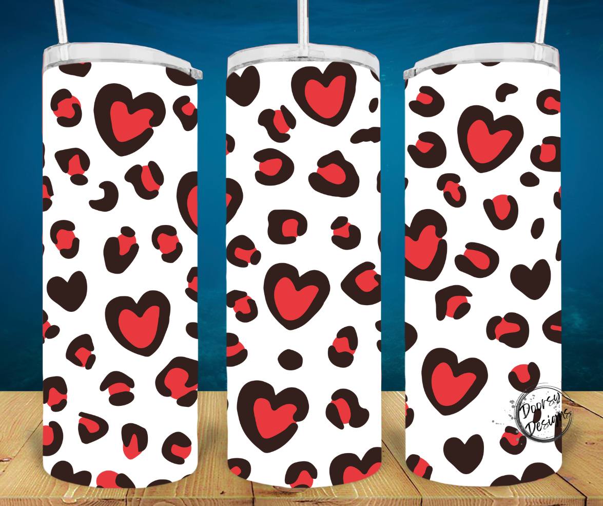 Leopard Print and More 20oz Valentines Day Sublimation Tumblers