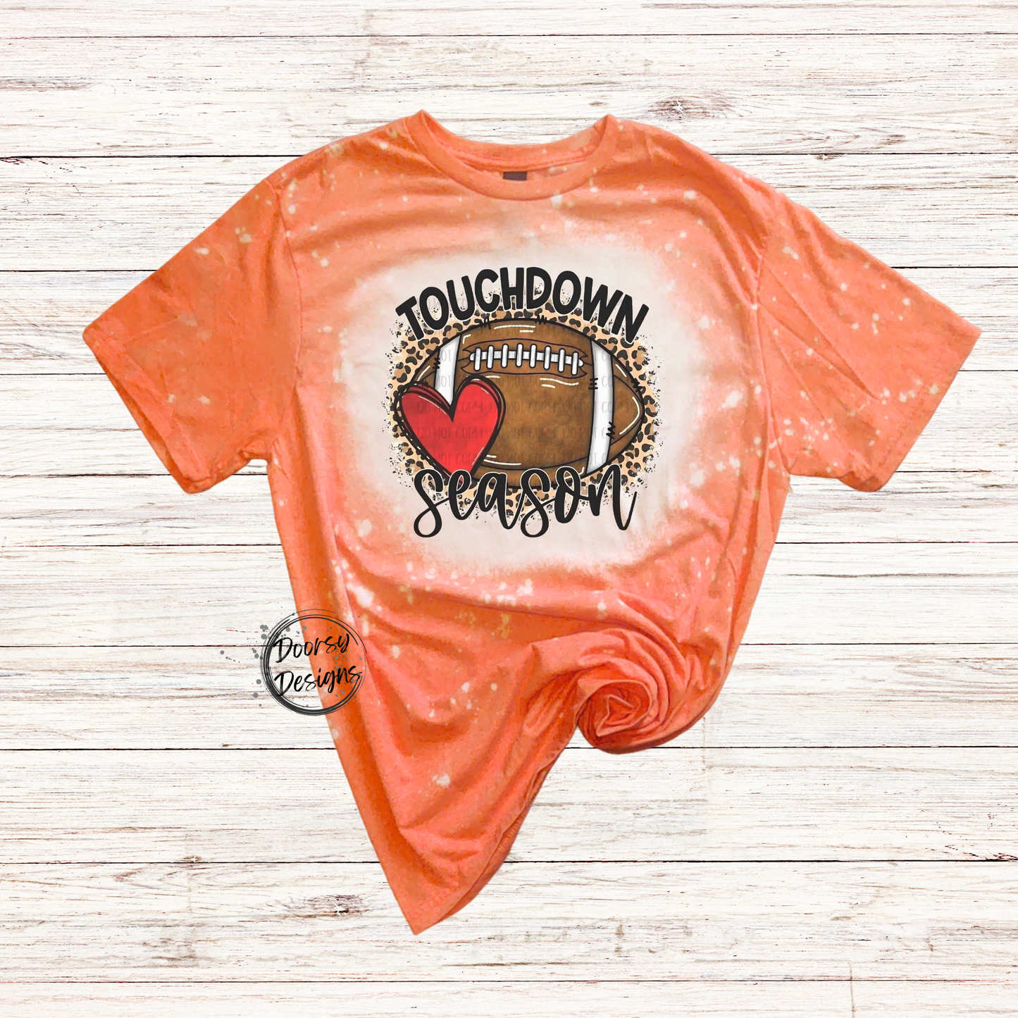 Touchdown Season Bleached T-Shirt with Football