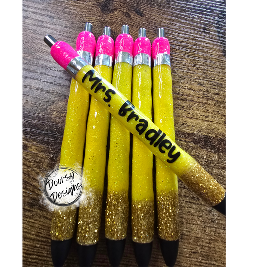 Teacher Pencil Glitter Pens