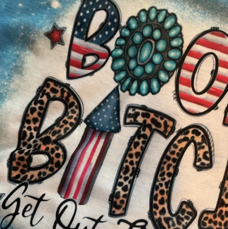 BOOM Bitch Get Out the Way Bleached 4th of July Shirt