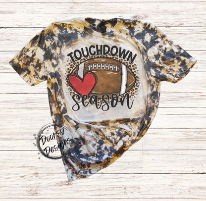 Touchdown Season Bleached T-Shirt with Football