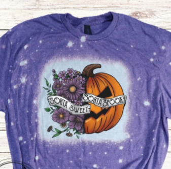 Sorta Sweet Sorta Spooky Bleached Halloween Shirt