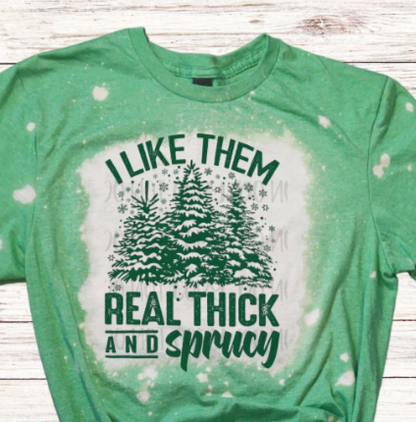 Thick and Sprucy Bleached Christmas Shirt