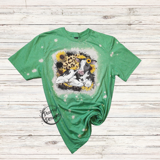 Baby Calf Bleached Shirt with Sunflower