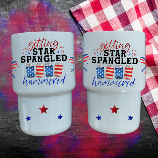 Star Spangled Hammered July Shot Glass