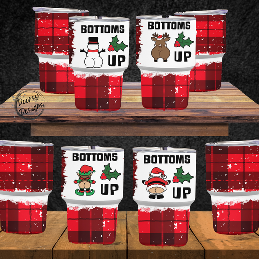 Bottoms UP Christmas 3oz Shot Glass Set