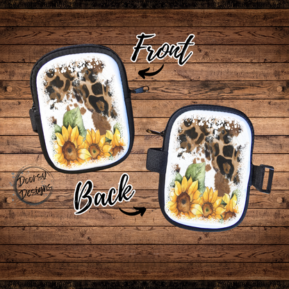 40oz Tumbler Coin Pouch: Sunflowers and Leopard Print