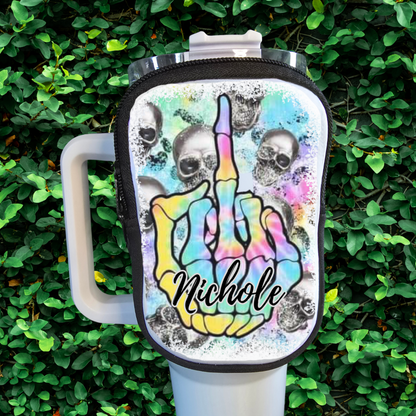 40oz Tumbler Coin Pouch: Rainbow Middle Finger