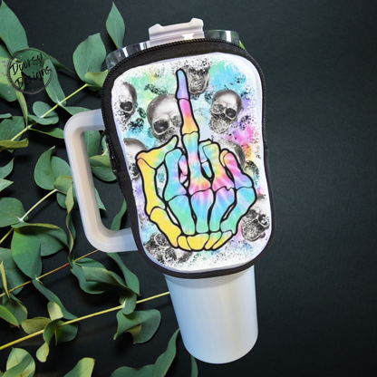 40oz Tumbler Coin Pouch: Rainbow Middle Finger