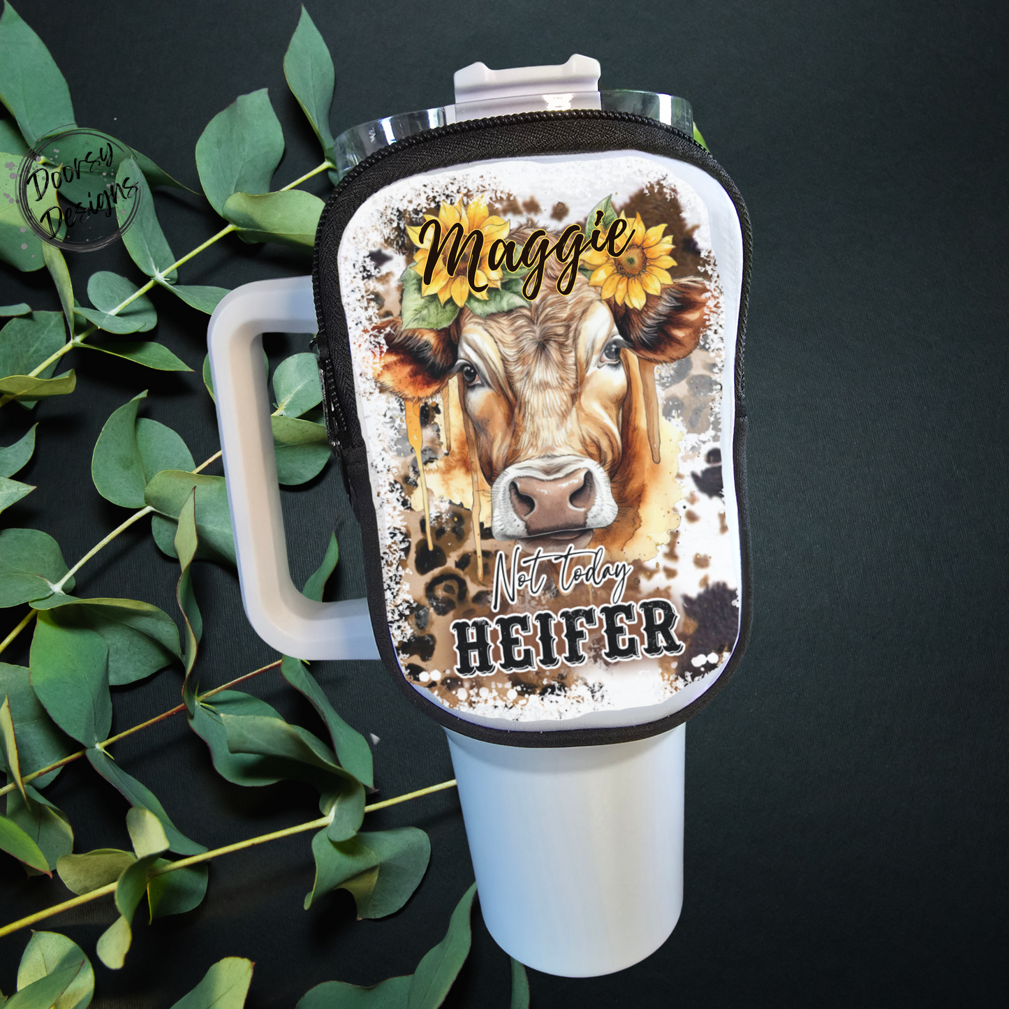 40oz Tumbler Coin Pouch: Not Today Heifer