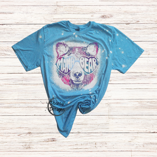 Tie Dye Bear Bleached T-Shirt