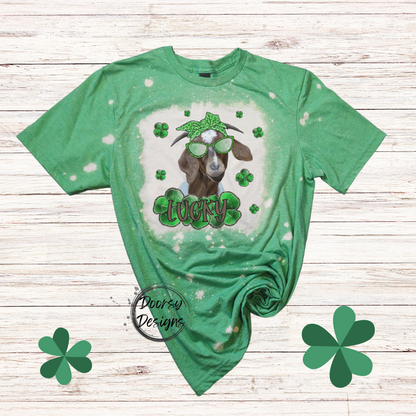 Lucky St Patrick's Day Shirt with Long Eared Goat