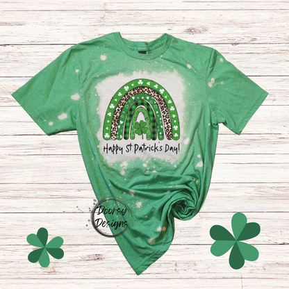 Rainbow St Patrick's Day Shirt with Leopard Print