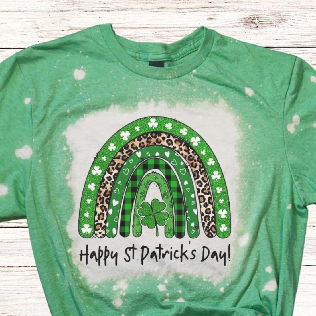 Rainbow St Patrick's Day Shirt with Leopard Print