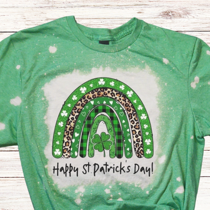 Rainbow St Patrick's Day Shirt with Leopard Print