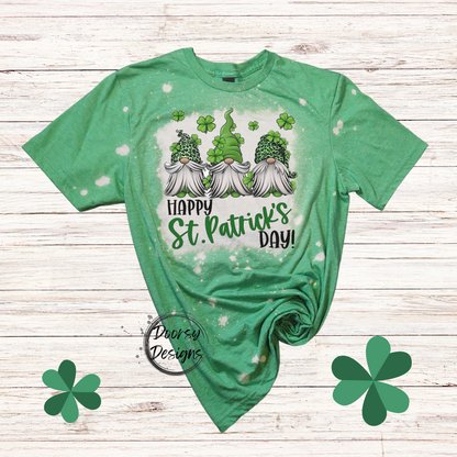 Gnomes Happy St Patrick's Day Shirt with Leopard Print