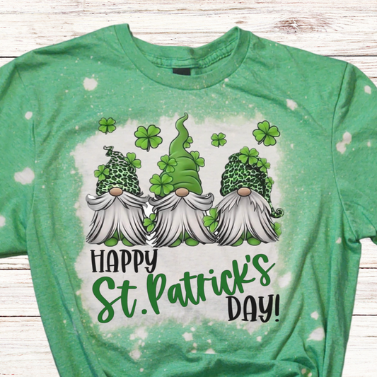 Gnomes Happy St Patrick's Day Shirt with Leopard Print