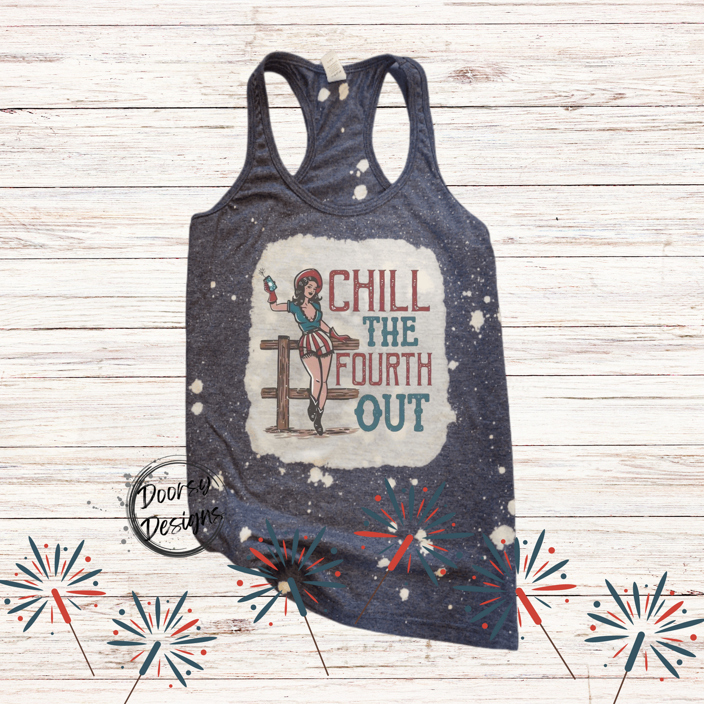 X-LARGE RTS Chill the Fourth Out Bleached Tank Top