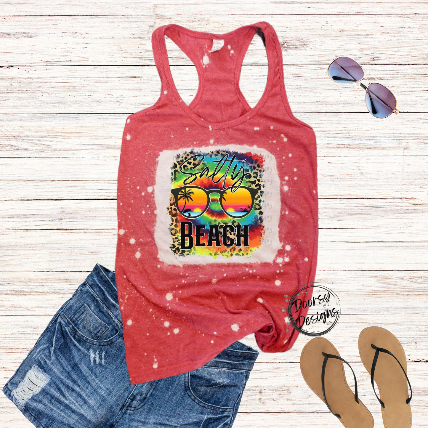 Salty Beach Bleached Tank Top